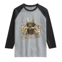 Funny Egg Hunter Raglan Shirt On The Hunt Camo Easter Labrador Dog
