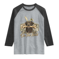 Funny Egg Hunter Raglan Shirt On The Hunt Camo Easter Labrador Dog