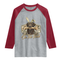 Funny Egg Hunter Raglan Shirt On The Hunt Camo Easter Labrador Dog