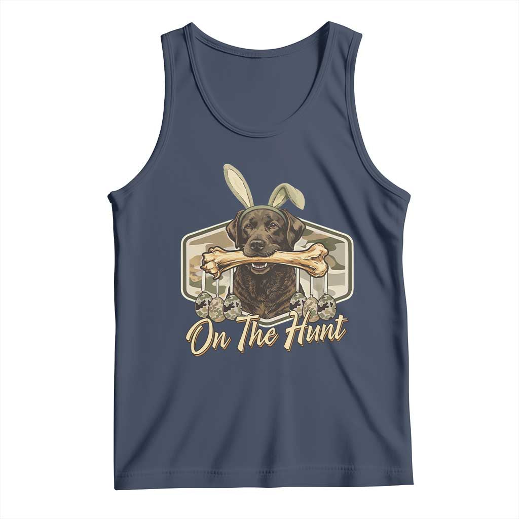 Funny Egg Hunter Tank Top On The Hunt Camo Easter Labrador Dog