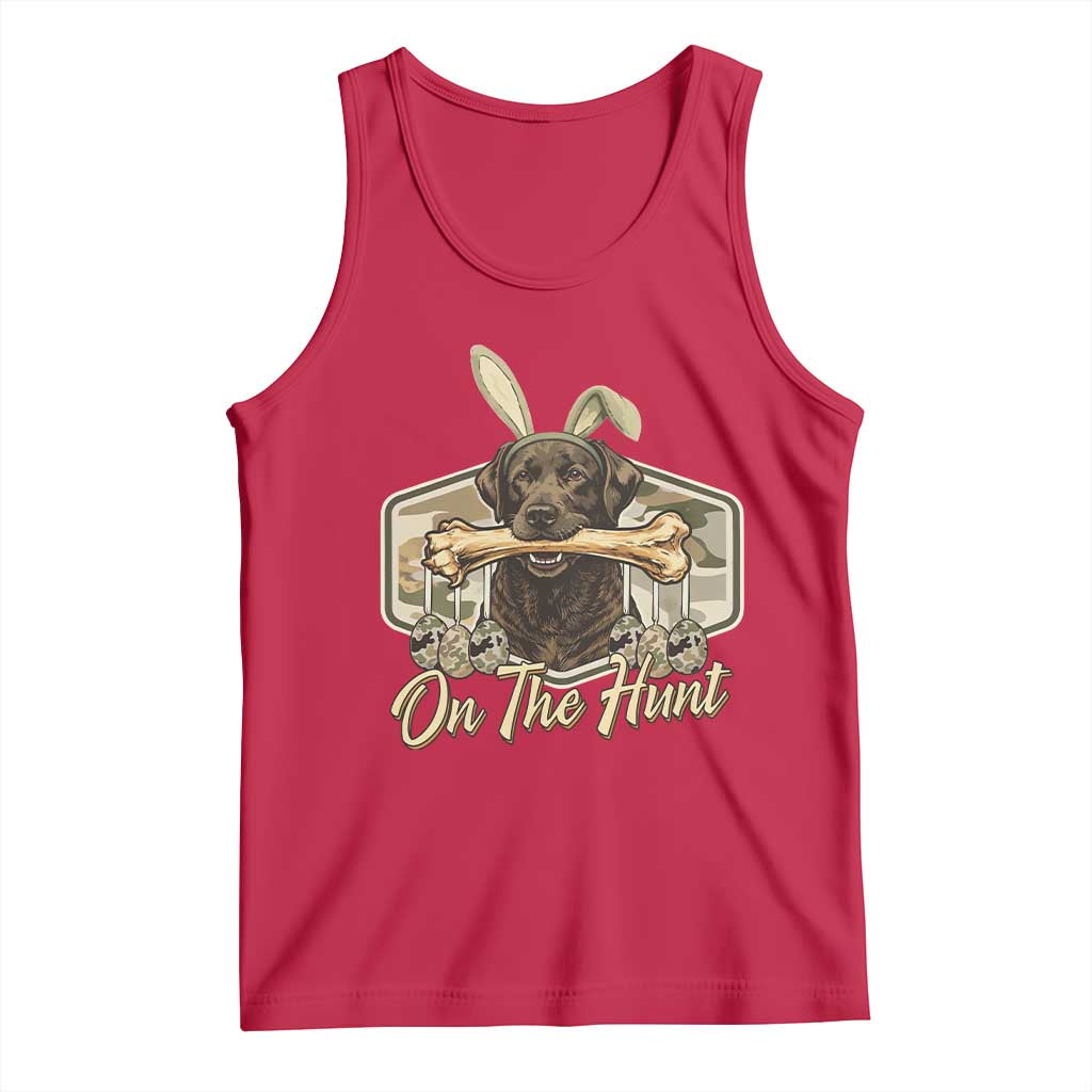 Funny Egg Hunter Tank Top On The Hunt Camo Easter Labrador Dog