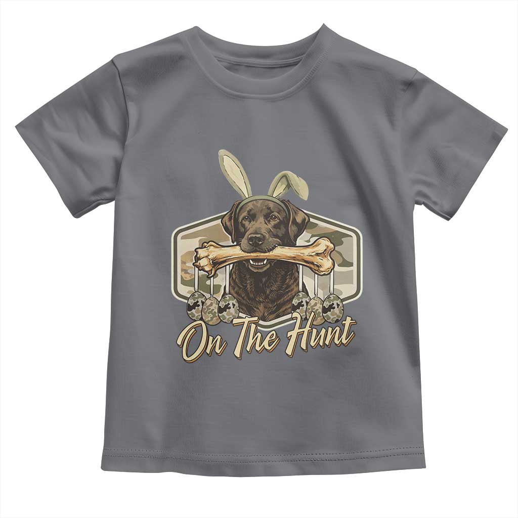 Funny Egg Hunter Toddler T Shirt On The Hunt Camo Easter Labrador Dog