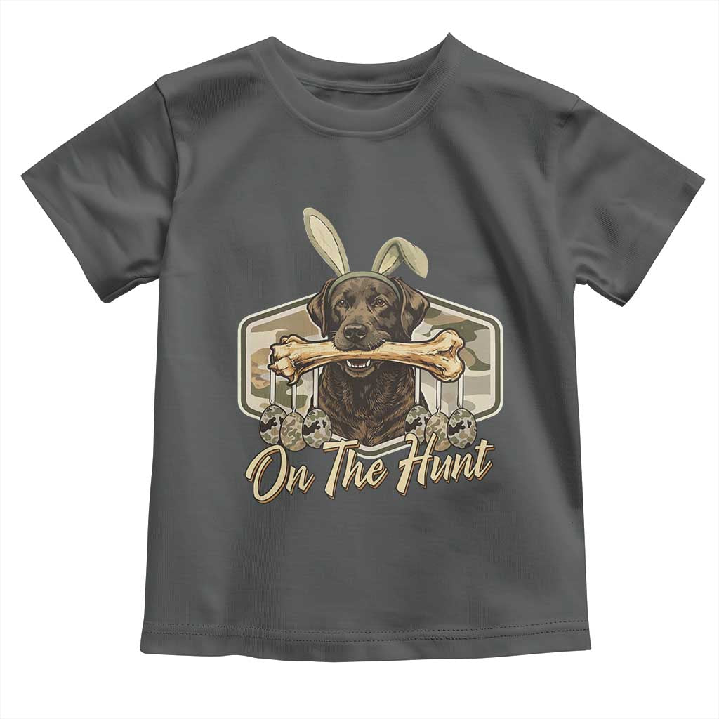 Funny Egg Hunter Toddler T Shirt On The Hunt Camo Easter Labrador Dog