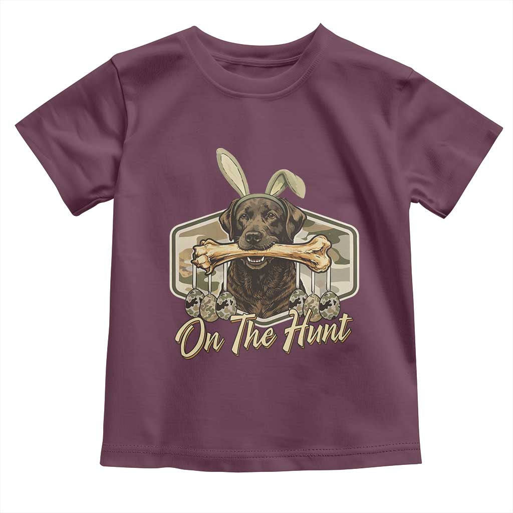 Funny Egg Hunter Toddler T Shirt On The Hunt Camo Easter Labrador Dog