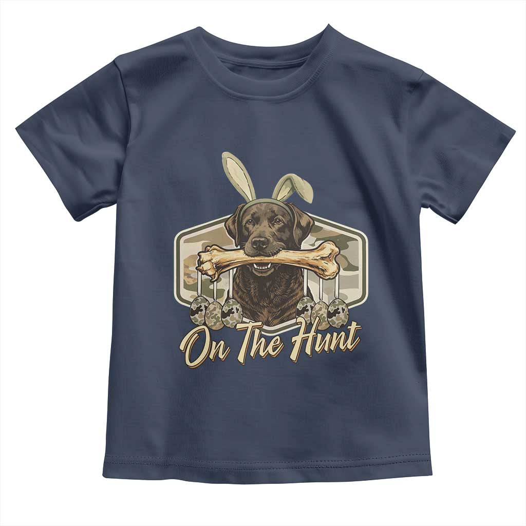 Funny Egg Hunter Toddler T Shirt On The Hunt Camo Easter Labrador Dog