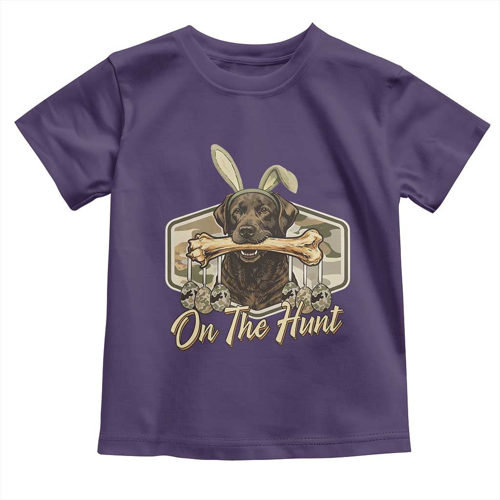 Funny Egg Hunter Toddler T Shirt On The Hunt Camo Easter Labrador Dog