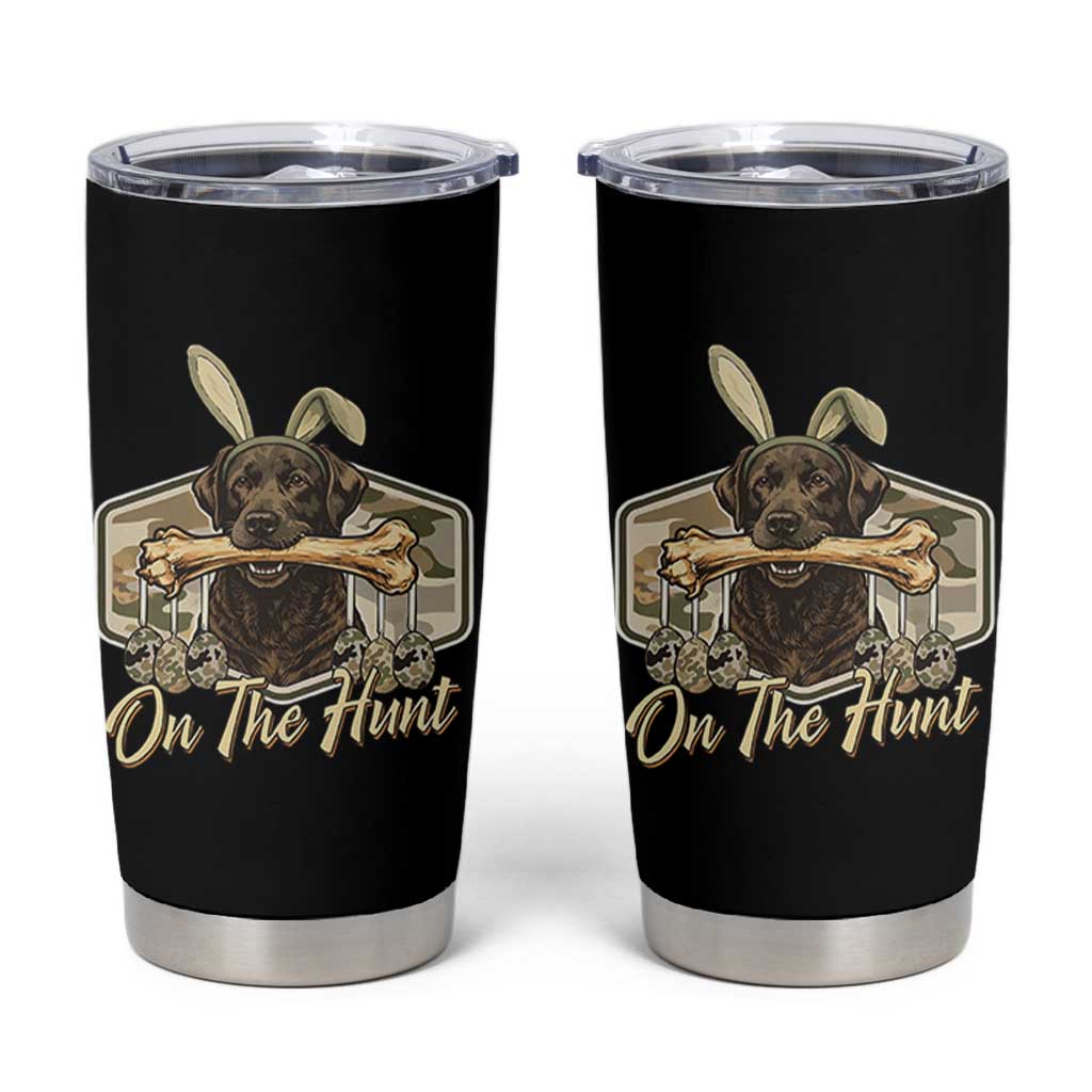 Funny Egg Hunter Tumbler Cup On The Hunt Camo Easter Labrador Dog