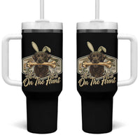 Funny Egg Hunter Tumbler With Handle On The Hunt Camo Easter Labrador Dog