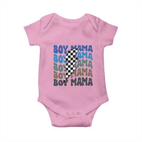 Funny Boy Mama Baby Onesie Mother's Day Checkered Lightning Bolt