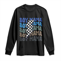 Funny Boy Mama Long Sleeve Shirt Mother's Day Checkered Lightning Bolt