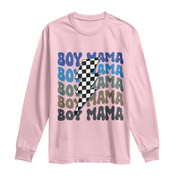 Funny Boy Mama Long Sleeve Shirt Mother's Day Checkered Lightning Bolt