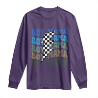 Funny Boy Mama Long Sleeve Shirt Mother's Day Checkered Lightning Bolt