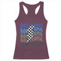 Funny Boy Mama Racerback Tank Top Mother's Day Checkered Lightning Bolt