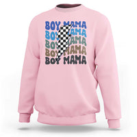 Funny Boy Mama Sweatshirt Mother's Day Checkered Lightning Bolt