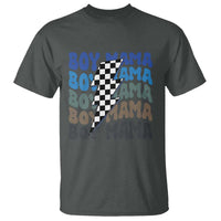 Funny Boy Mama T Shirt Mother's Day Checkered Lightning Bolt
