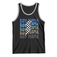 Funny Boy Mama Tank Top Mother's Day Checkered Lightning Bolt