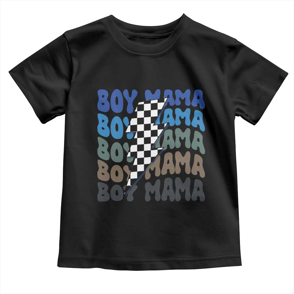 Funny Boy Mama Toddler T Shirt Mother's Day Checkered Lightning Bolt