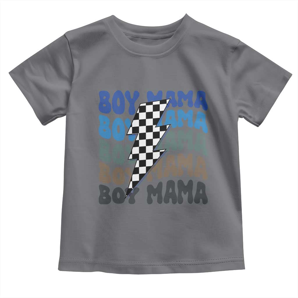 Funny Boy Mama Toddler T Shirt Mother's Day Checkered Lightning Bolt