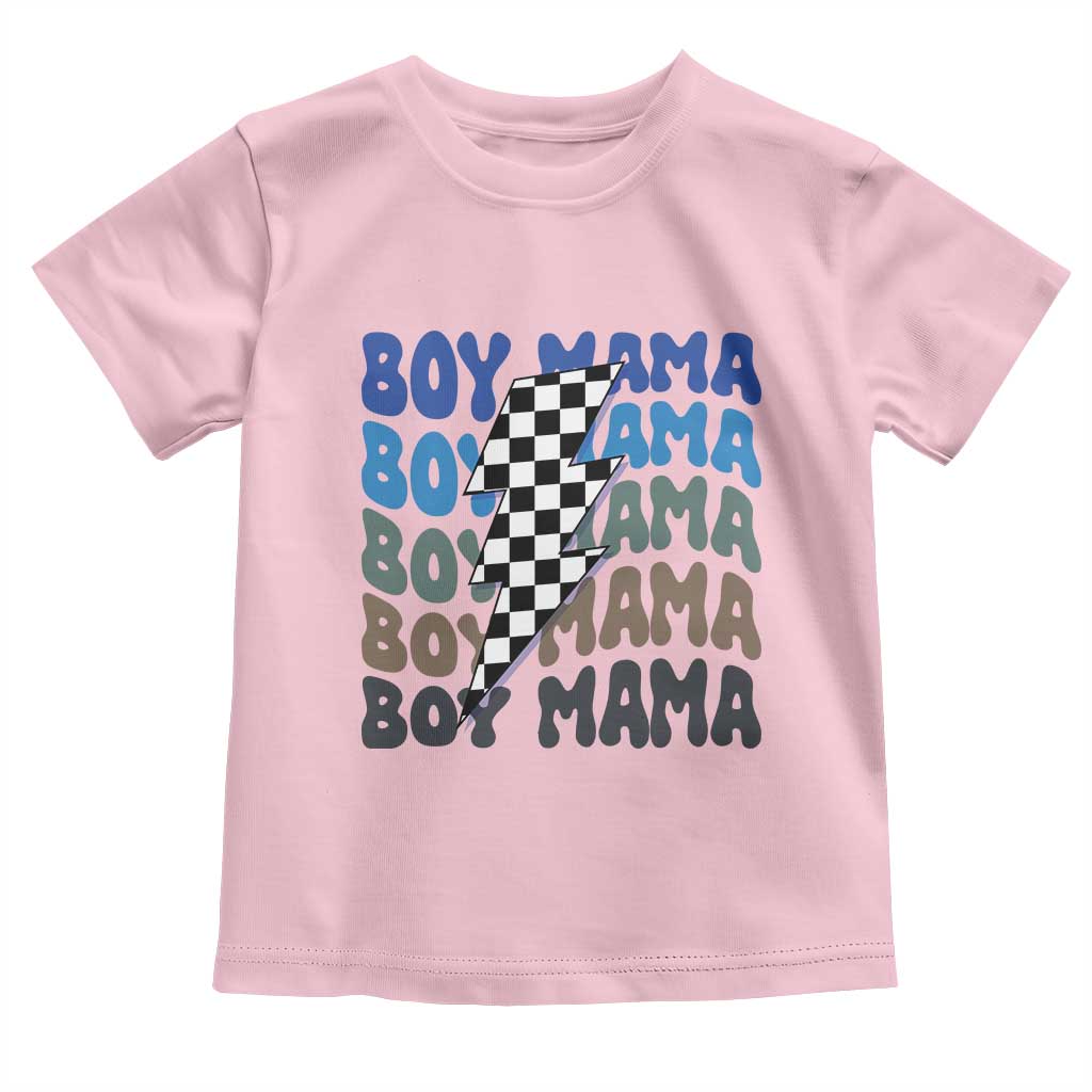 Funny Boy Mama Toddler T Shirt Mother's Day Checkered Lightning Bolt