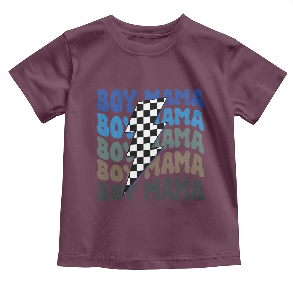 Funny Boy Mama Toddler T Shirt Mother's Day Checkered Lightning Bolt