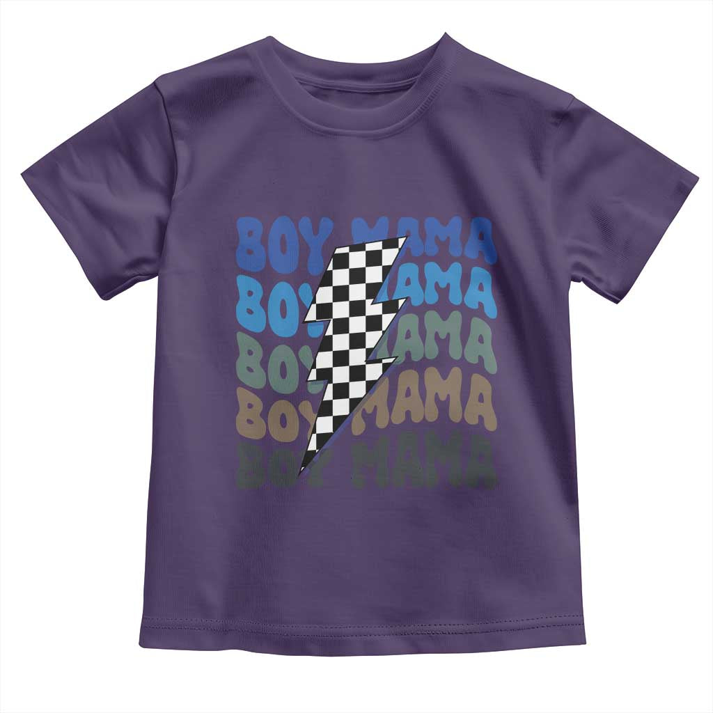 Funny Boy Mama Toddler T Shirt Mother's Day Checkered Lightning Bolt