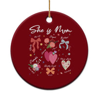 Mama Christian Religious Ceramic Ornament She Is Mom Mother's Day Jesus Flowers Bow - Wonder Print Shop