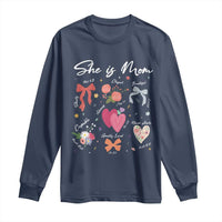 Mama Christian Religious Long Sleeve Shirt She Is Mom Mother's Day Jesus Flowers Bow