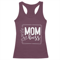 Funny Wife Mom Boss Racerback Tank Top Motherhood Mother's Day