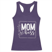 Funny Wife Mom Boss Racerback Tank Top Motherhood Mother's Day