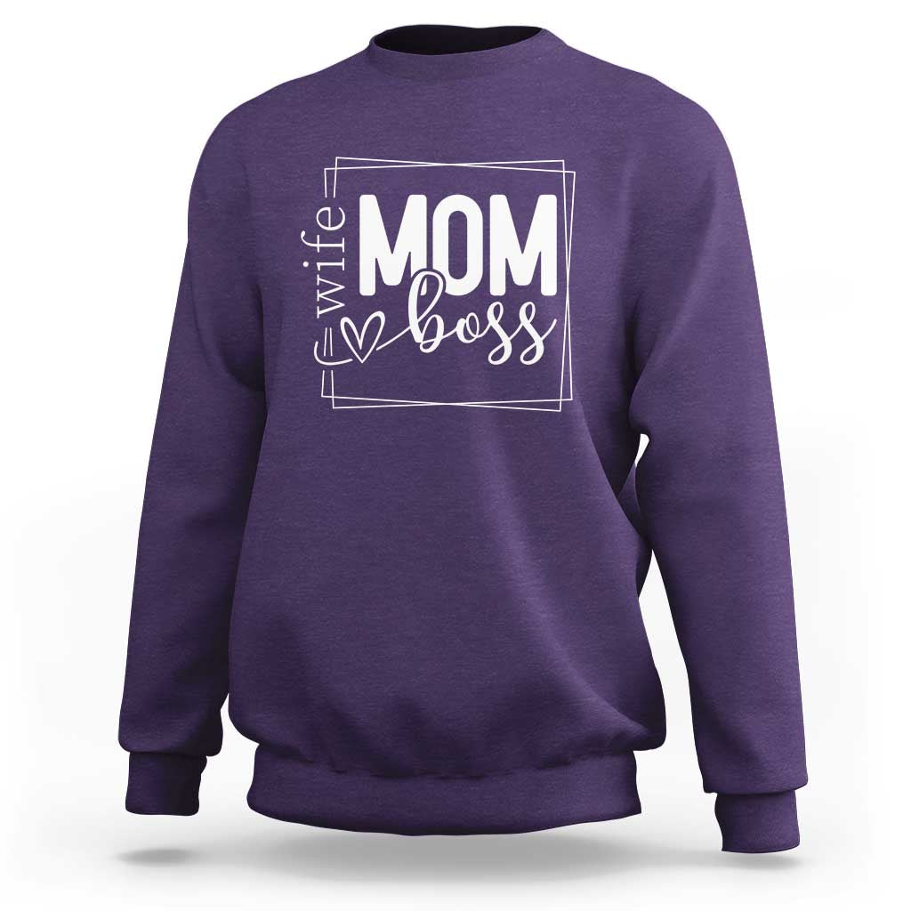 Funny Wife Mom Boss Sweatshirt Motherhood Mother's Day