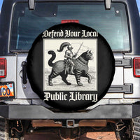 Defend Your Local Public Library Spare Tire Cover Knight Cat for Fantasy Book Lovers