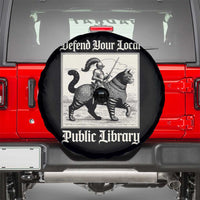Defend Your Local Public Library Spare Tire Cover Knight Cat for Fantasy Book Lovers