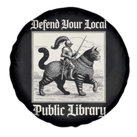 Defend Your Local Public Library Spare Tire Cover Knight Cat for Fantasy Book Lovers
