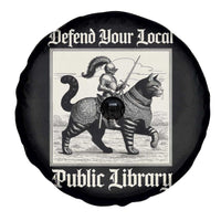 Defend Your Local Public Library Spare Tire Cover Knight Cat for Fantasy Book Lovers