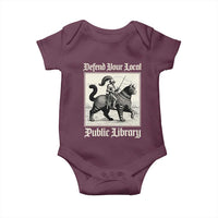 Defend Your Local Public Library Baby Onesie Knight Cat for Fantasy Book Lovers