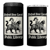 Defend Your Local Public Library 4 in 1 Can Cooler Tumbler Knight Cat for Fantasy Book Lovers