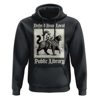 Defend Your Local Public Library Hoodie Knight Cat for Fantasy Book Lovers