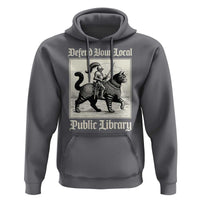 Defend Your Local Public Library Hoodie Knight Cat for Fantasy Book Lovers