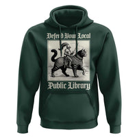 Defend Your Local Public Library Hoodie Knight Cat for Fantasy Book Lovers