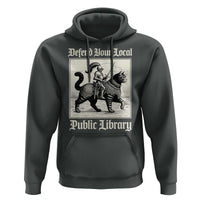 Defend Your Local Public Library Hoodie Knight Cat for Fantasy Book Lovers