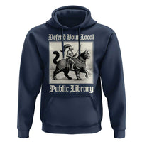 Defend Your Local Public Library Hoodie Knight Cat for Fantasy Book Lovers
