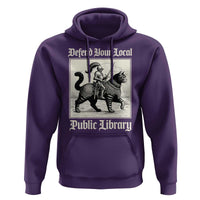 Defend Your Local Public Library Hoodie Knight Cat for Fantasy Book Lovers