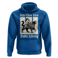Defend Your Local Public Library Hoodie Knight Cat for Fantasy Book Lovers