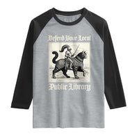 Defend Your Local Public Library Raglan Shirt Knight Cat for Fantasy Book Lovers