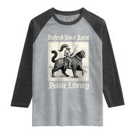 Defend Your Local Public Library Raglan Shirt Knight Cat for Fantasy Book Lovers