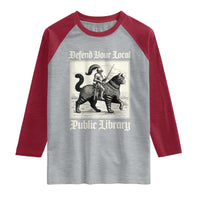 Defend Your Local Public Library Raglan Shirt Knight Cat for Fantasy Book Lovers