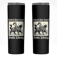 Defend Your Local Public Library Skinny Tumbler Knight Cat for Fantasy Book Lovers