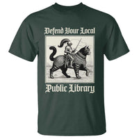 Defend Your Local Public Library T Shirt Knight Cat for Fantasy Book Lovers