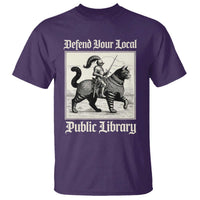 Defend Your Local Public Library T Shirt Knight Cat for Fantasy Book Lovers