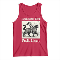 Defend Your Local Public Library Tank Top Knight Cat for Fantasy Book Lovers
